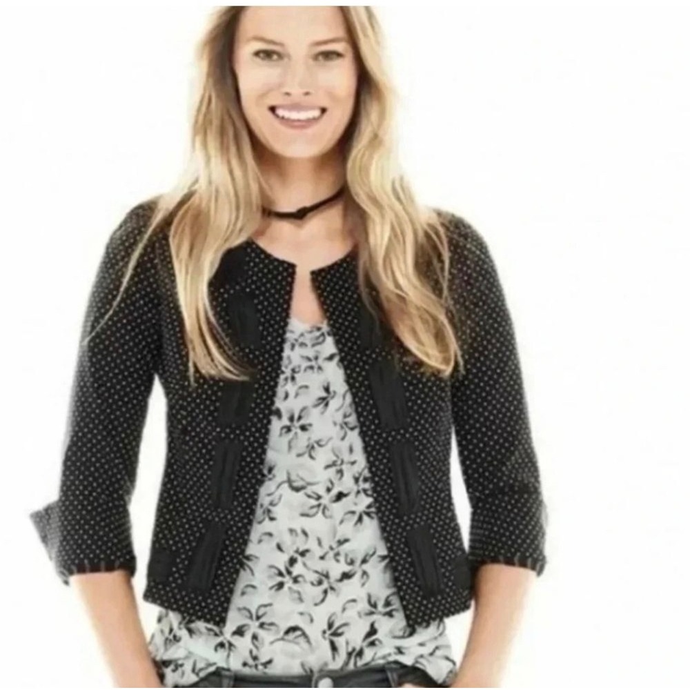 Cabi Women Size 10Seaside Chic Polka Dot Jacket‎ Blazer Whimsigoth Corporate